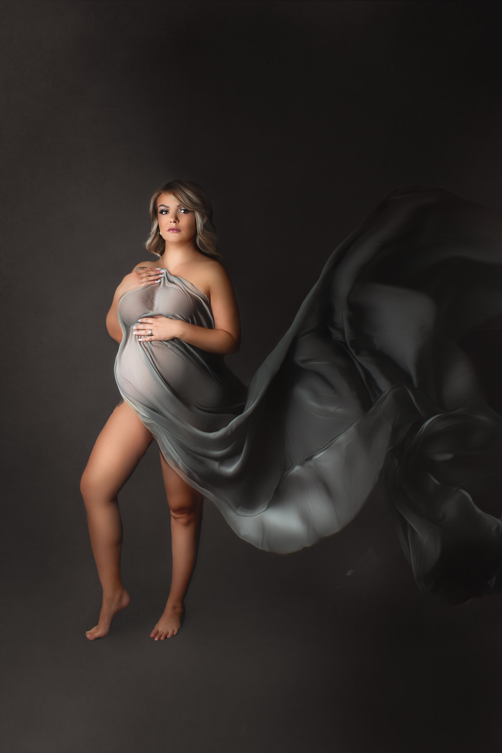 stunning fine art portrait of pregnant mother captured by hamilton maternity photographer